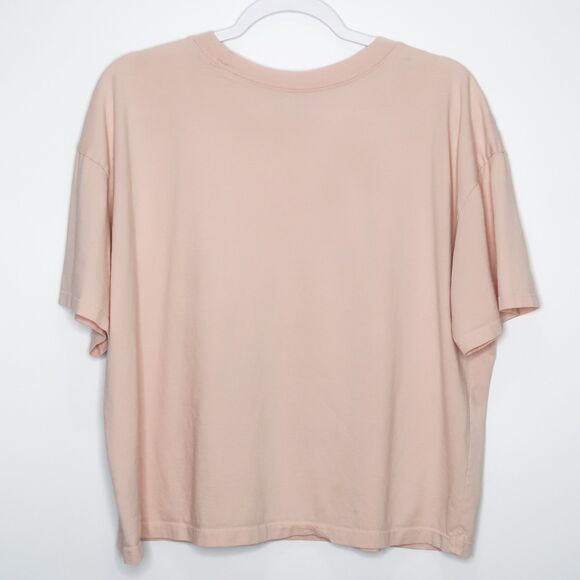 Time And Tru Womens T-shirt Size XL Pink Cropped Top Neutral Minimalist - Picture 2 of 5